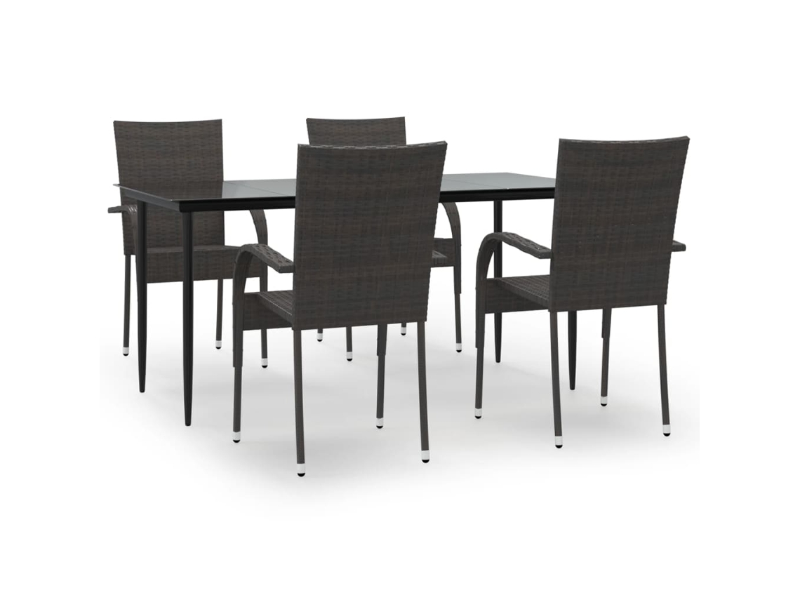 Garden Dining Set, Garden Dining Sets Vidaxl Marrom Rattan / Vime (mesa Com 160 Cm De Comprimento)