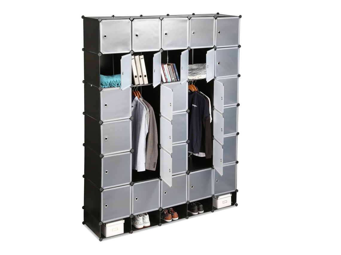 Sistema De Guarda-roupa Modular Xxl Com 25 Compartimentos E 5 Varões