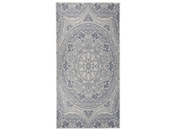 Vidaxl Tapete De Tecido Plano Para Exterior 100x200 Cm Padrão Azul