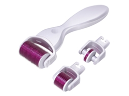 Kit Derma Roller 3 em 1,180/600/1200 Agulhas3 Cabeçasadequado para Rosto, Barba e Cabelo. Prata Prata HEXINYIGJLY