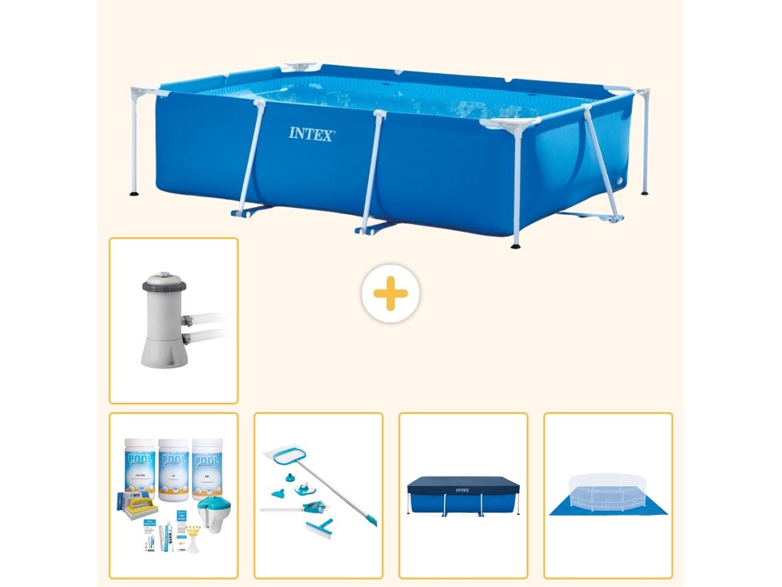 Intex Piscina Com Estrutura Retangular - 300x200x75 Cm - 6-peças S20046