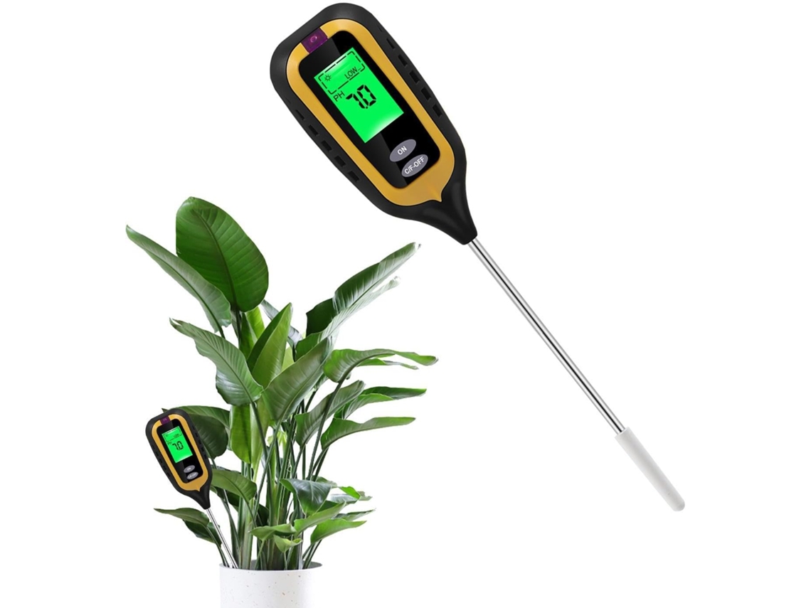Medidor De Umidade Para Plantas, Monitor Água 4em 1-jardinagem Com Testador Luz, Ph E Temperatura Uso Interno