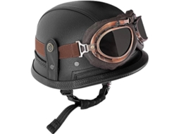 Capacete De Moto Estilo Alemão, Acessório De Segurança E Viseira Parcial, Proteção Para A Cabeça De Adultos