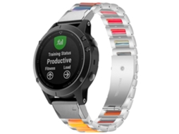 Bracelete de Aço com Resina para Garmin Descent GI Solar Opala