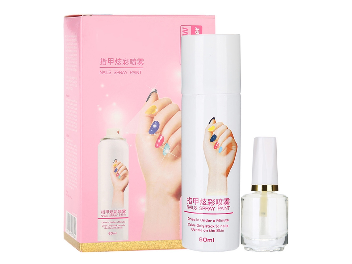 Spray Esmalte De Uñas De 6 Colores Base Secado Rápido Fácil De Lavar Para Manicura Herramienta
