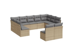 Garden Sofa Set, Garden Sofa Sets Vidaxl Bege Rattan / Vime (n/a)