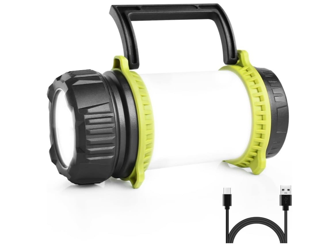 Lanterna BISBISOUS Bt-Fl8012 Led Recarregável 5 Modos Reguláveis ​​Com Fonte de Alimentação Móvel Preta VIGA EUROPE