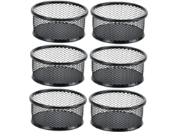 Organizador De Clips De Papel De Mesa Tamanho Médio, Recipiente De Malha Metálica Preta, Conjunto De Gokoco