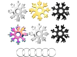 Conjunto De Ferramentas Multifuncionais Snowflake, Ferramentas Para Atividades Ao Ar Livre Em Aço Inoxidável