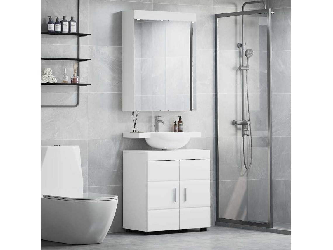 Vidaxl Conjunto De Móveis Para Banheiro Tulum 2 Unid. Branco