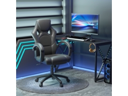 Cadeira Escritório Ergonómica Giratória Encosto Alto Pu E Malha 71x61x108-118cm Preta Ajustável