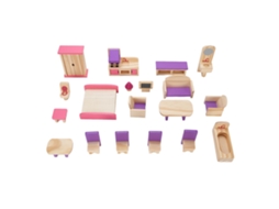 Conjunto De Móveis De Madeira Para Casa De Bonecas Miniatura Educativo Com Detalhes Exquisitos Para Crianças