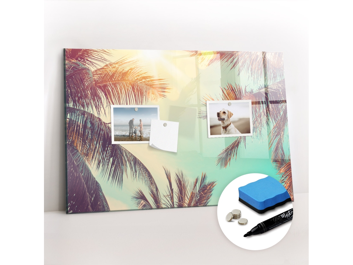 Quadro Magnético Decorativo Palmeiras Tropicais Para A Cozinha Espelharte (60x40 Cm)