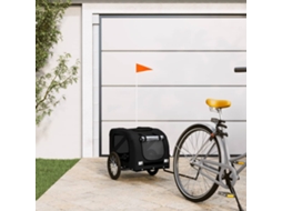 Vidaxl Reboque Bicicleta P/ Animais Tecido Oxford/ferro Preto
