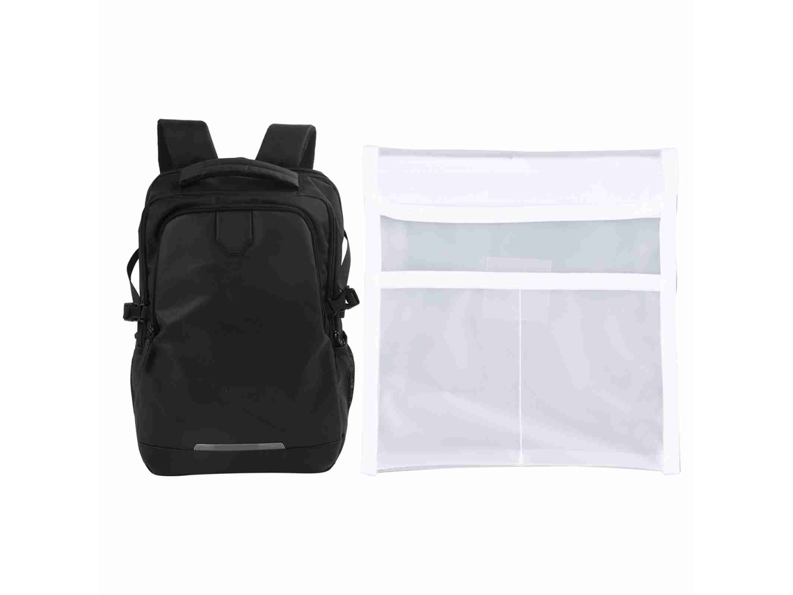 Mochila Portátil Para Homens Preta Impermeável De Grande Capacidade Com Fecho Duplo E Correias Ajustáveis