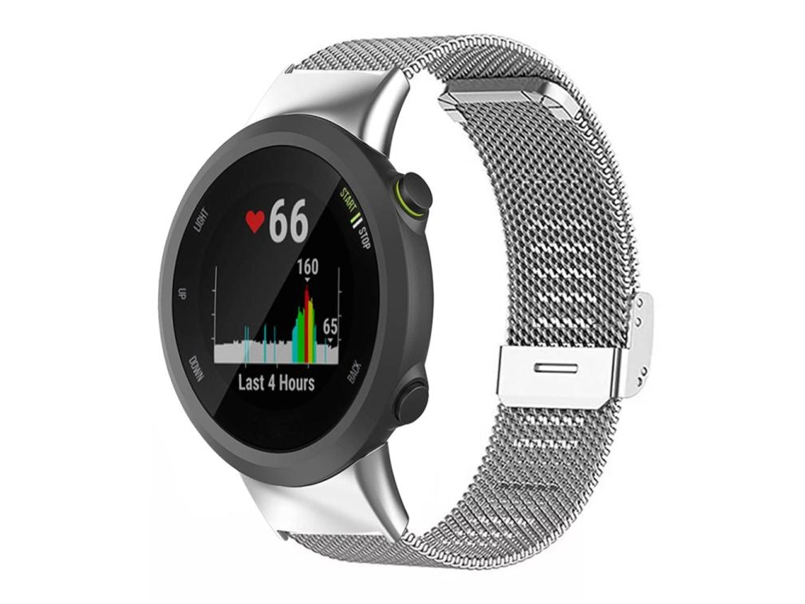 Bracelete para Garmin Forerunner 45/45s/Swim 2 metal milanês prata XIAOMOYU (18mm)