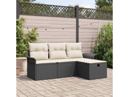 Vidaxl Conjunto De Sofá De Jardim 4 Unid. Rattan Sintético