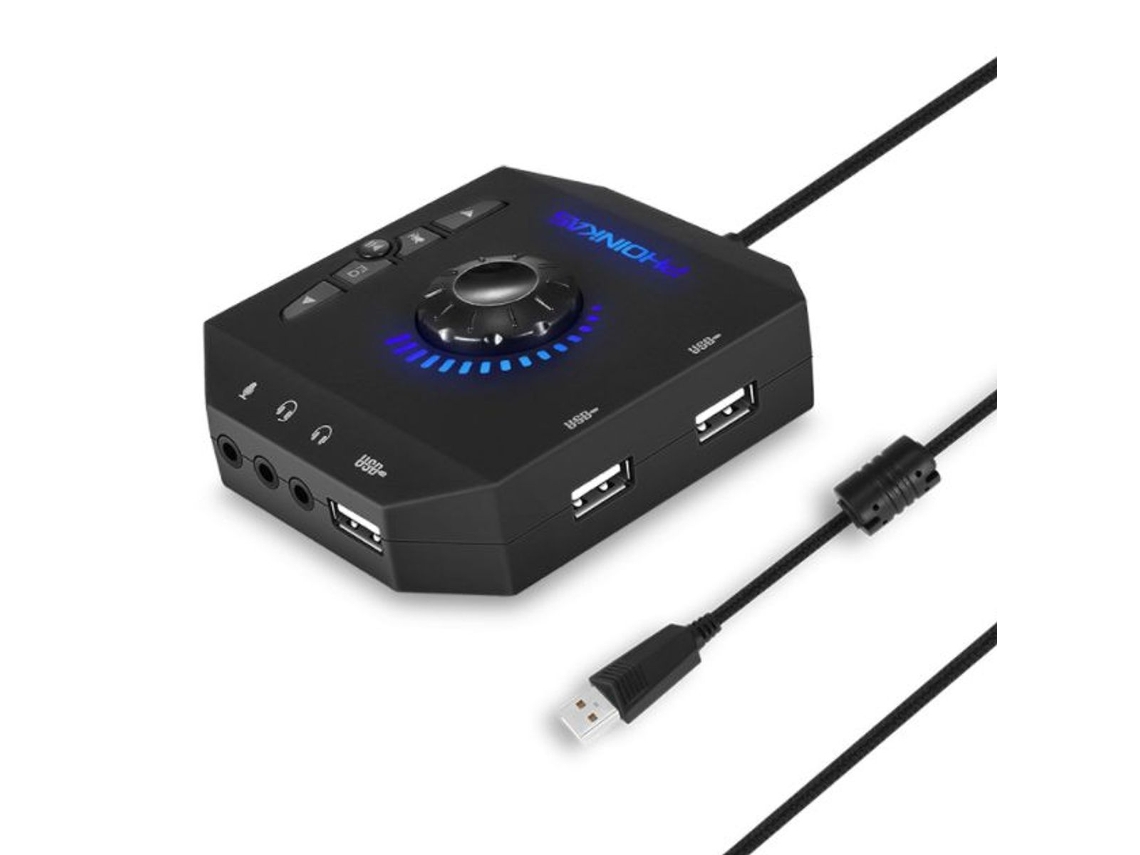 Placa de som externa Brilvibera, placa de som externa USB para computador de mesa