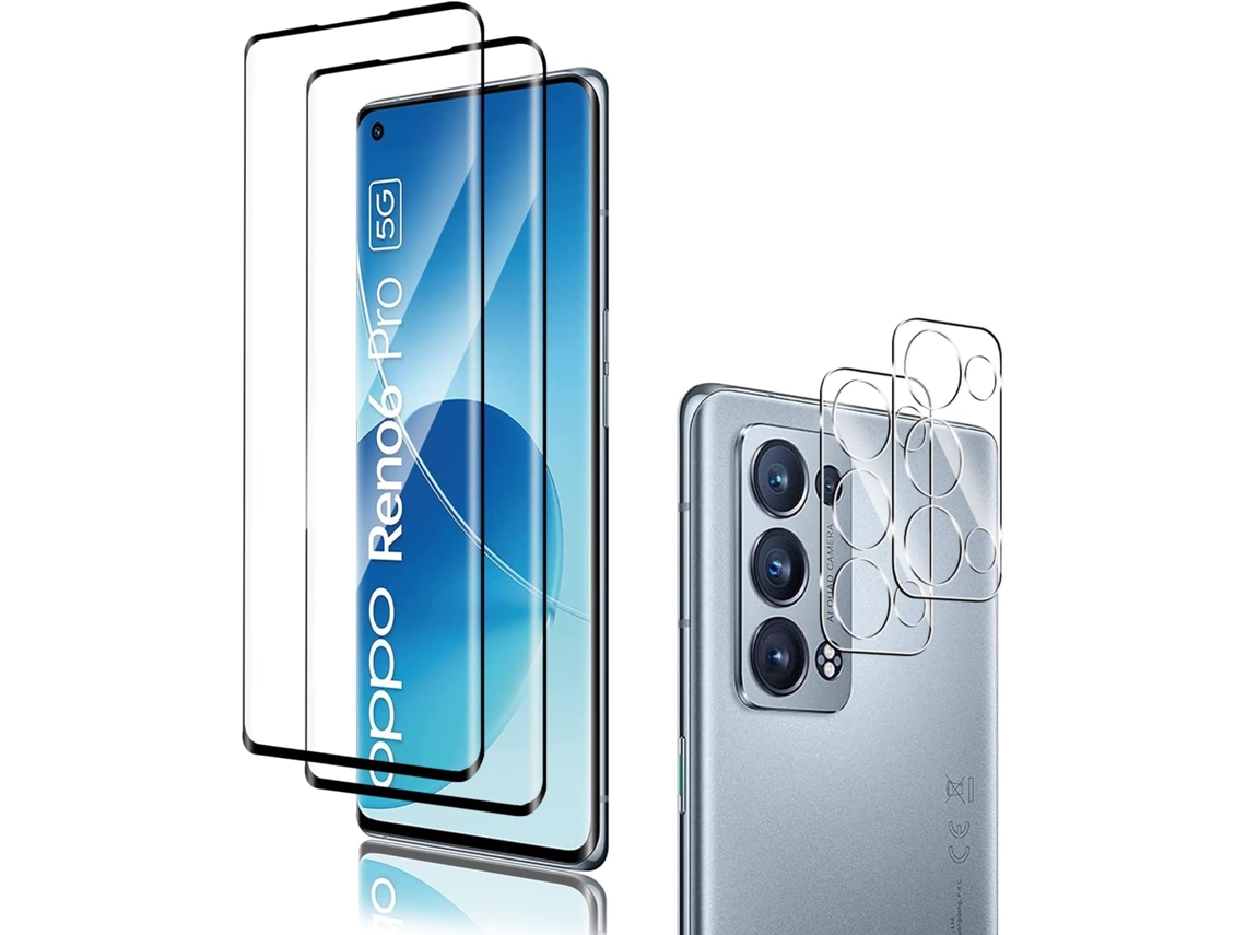 Conjunto de Protectores de Lente Traseira Membrana Arranhões para Oppo Reno 6 Pro 5G HONGWE. Vidro Temperado (2un)