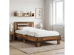 Vidaxl Estrutura De Cama Com Cabeceira Madeira Antiga 80 X 200 Cm
