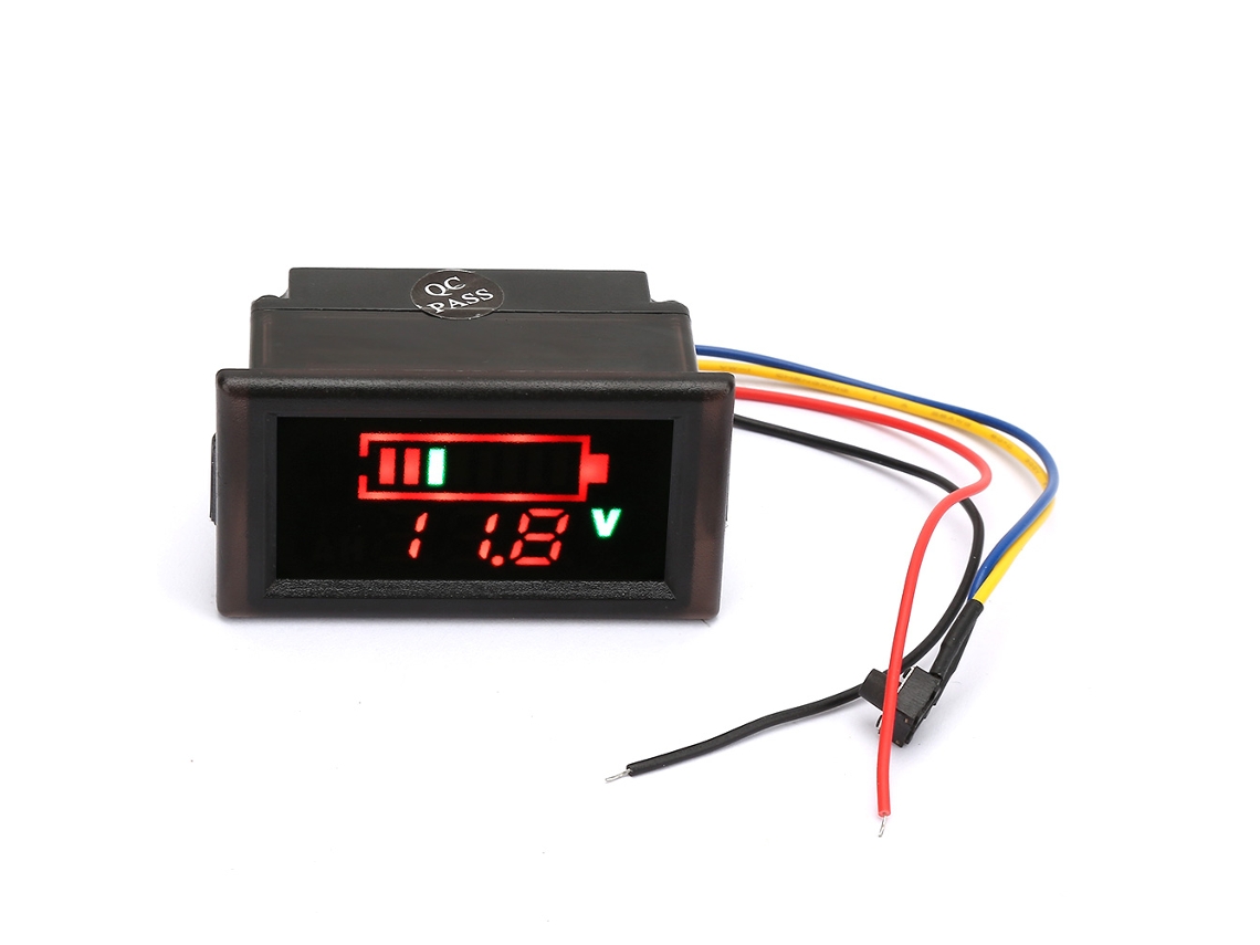 Indicador de bateria digital à prova d'água YB28VE W com voltímetro para carros elétricos