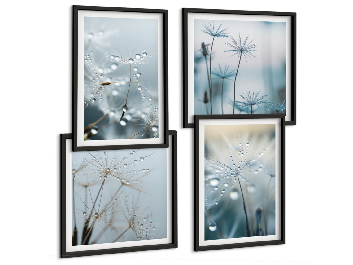 Composição De Quadros Desenhos Simples De Paisagens Urbanas Moldura Preta Imagens Para Um Quarto Infantil Espelharte (conjunto De 4 Imagens)