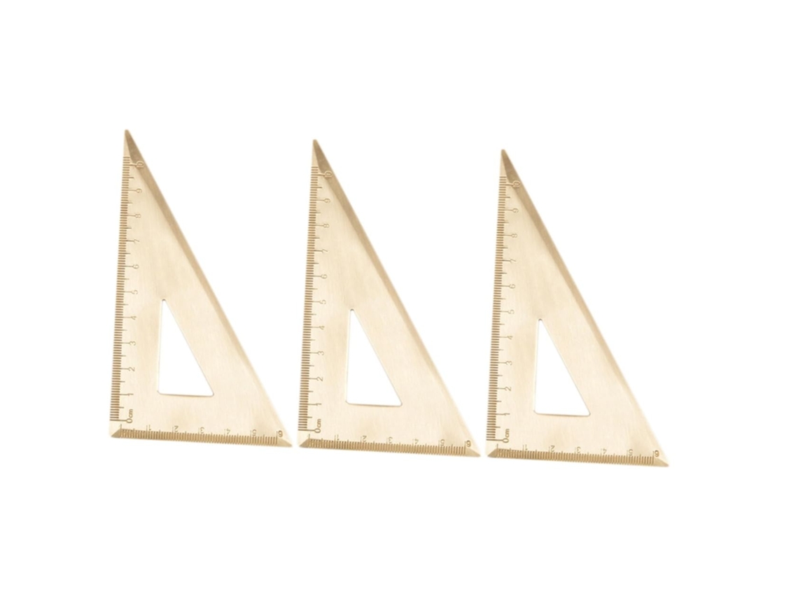 Régua Triangular De Aço Inoxidável De 3 Peças Para Desenho, Régua