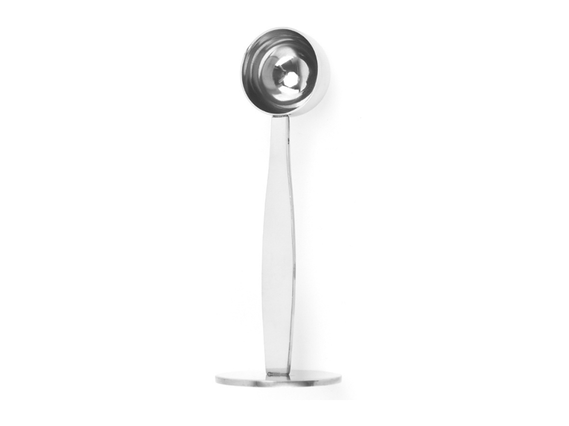 Colher De Café Dois Em Um Aço Inoxidável. Multifuncional Com Suporte Para Ferramenta Medir