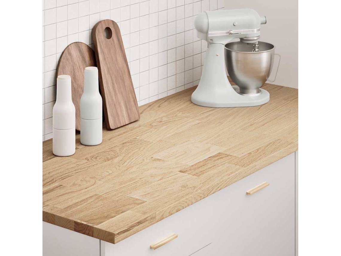 Vidaxl Bancada De Cozinha Retangular 140x63,5x2,7 Cm Carvalho Maciça
