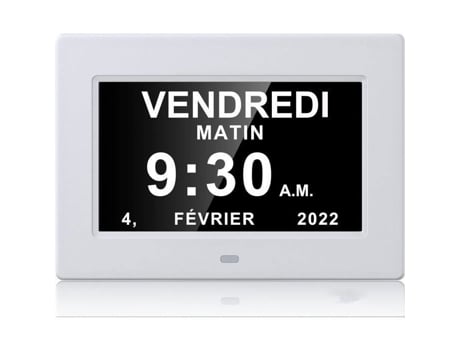 Mtevotx Relógio, Relógio Digital Com Calendário, 8 Idiomas, Tela Hd, Lembrete Para Alzheimer, Pessoa Idosa E Criança (8)
