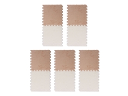 Mali 10pcs Tapete de Piso de Espuma Plush Interlockável Cortável para Sala Quarto Camel 5+branco 5