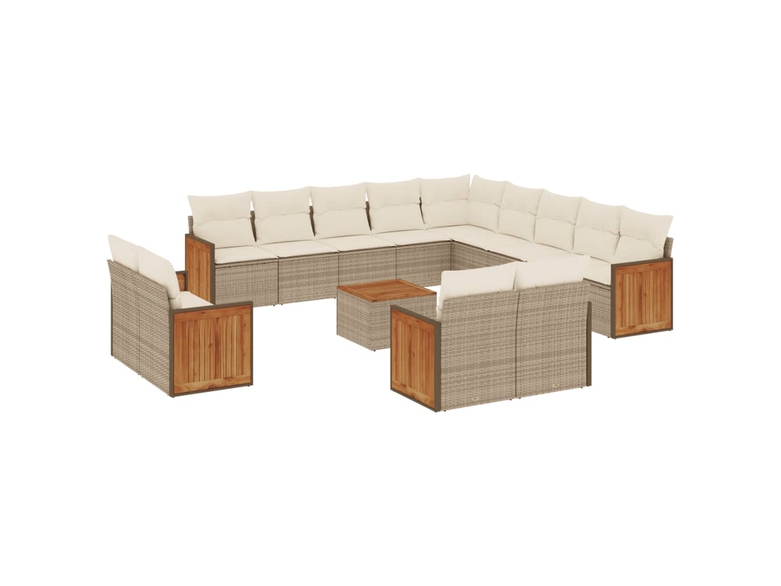 Garden Sofa Set, Garden Sofa Sets Vidaxl Bege Rattan / Vime (n/a)