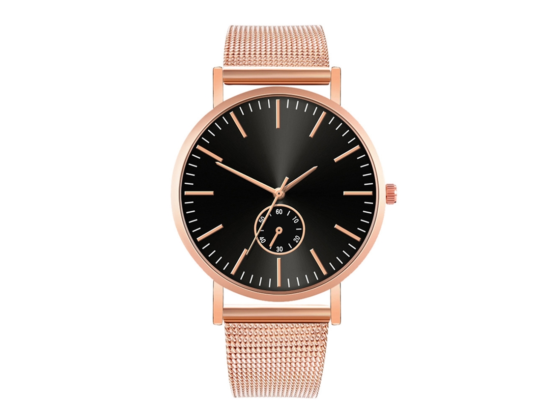 Reloj De Moda Para Parejas Con Correa De Malla Dial Redondo Cuarzo Unisex