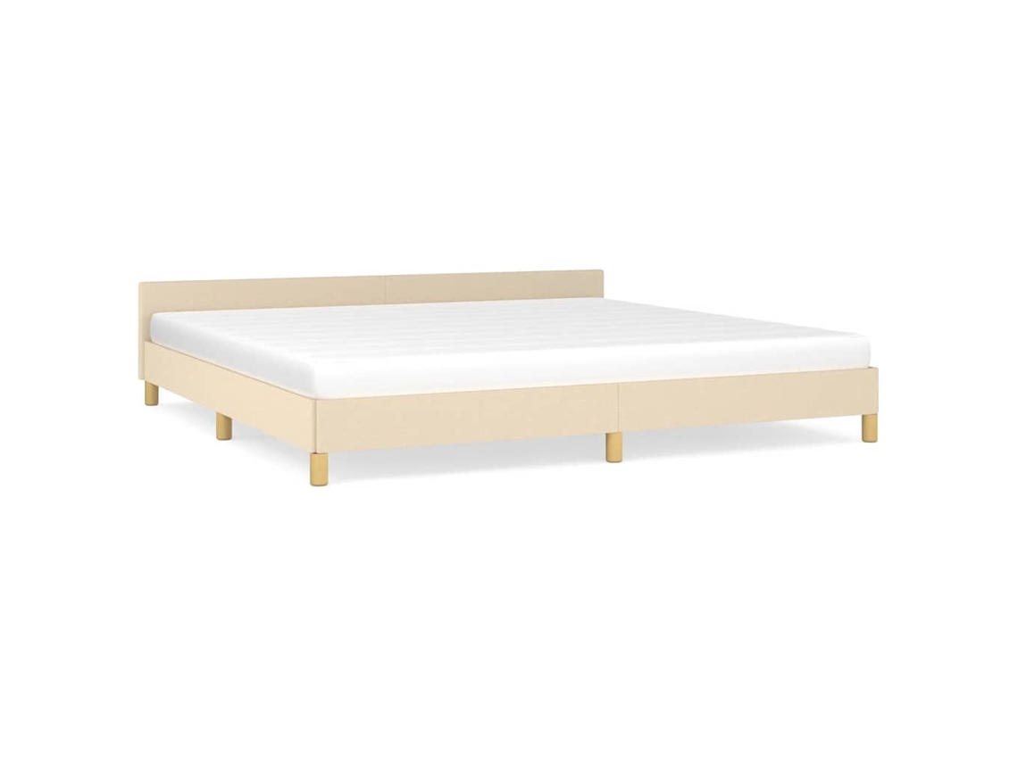 Bed Frame With Headboard, Bed Frames With Headboard Vidaxl Creme Tecido (200 X 200 Cm)