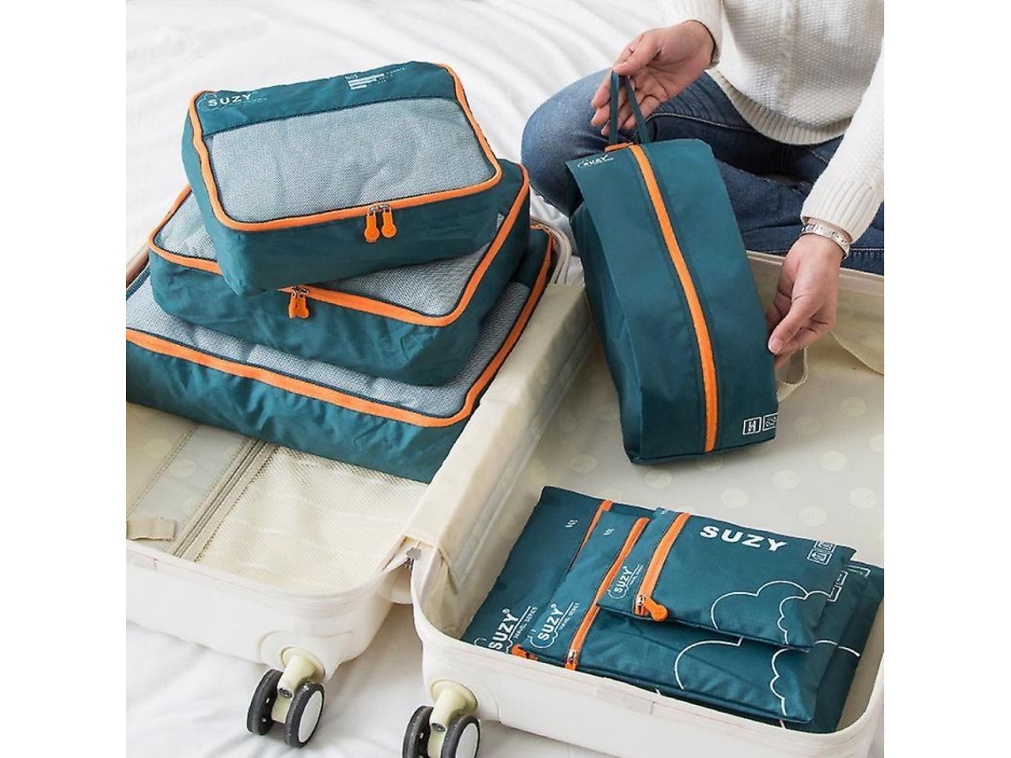 Cubos de Embalagem para Viagens 7 Peças Organizador Impermeável Mala Mochila Hlg