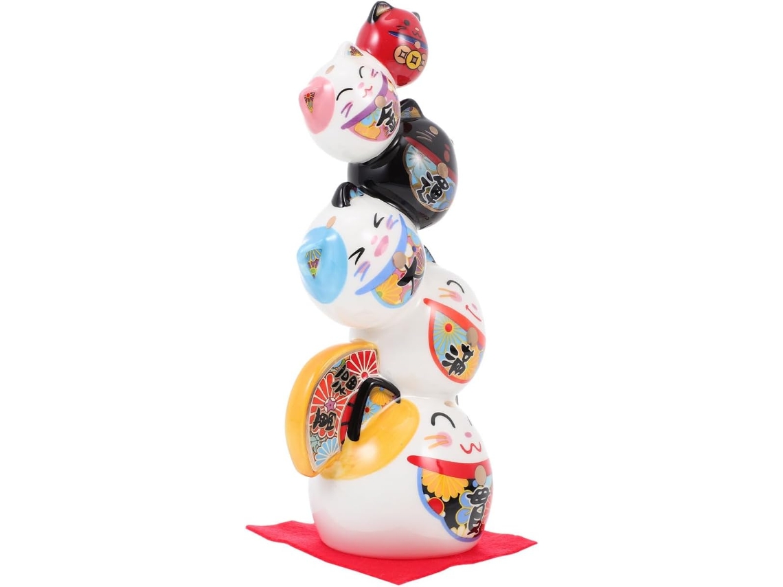 Estatueta Decorativa Exclusiva Elegante Cerâmica Branca Representando Dharma Ideal Decoração Estar Perfeita GOKOCO