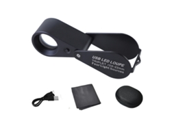 Mini Lupas Dobráveis​​ para Joalheiros com Aumento de 10x, 20x e 30x Lente de 21mm para Joias, Pedras Preciosas, Moedas, Selos e Relógios BRILVIBERA