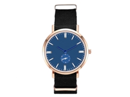 Reloj De Cuarzo Con Correa De Nylon Unisex Dial Redondo Punta Azul (negro)