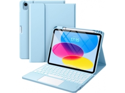 Branco/azul Gelo, Ipad De 10,9/11 Polegadas Capa De Couro Teclado Retroiluminado Sensível Ao Toque Yunzii