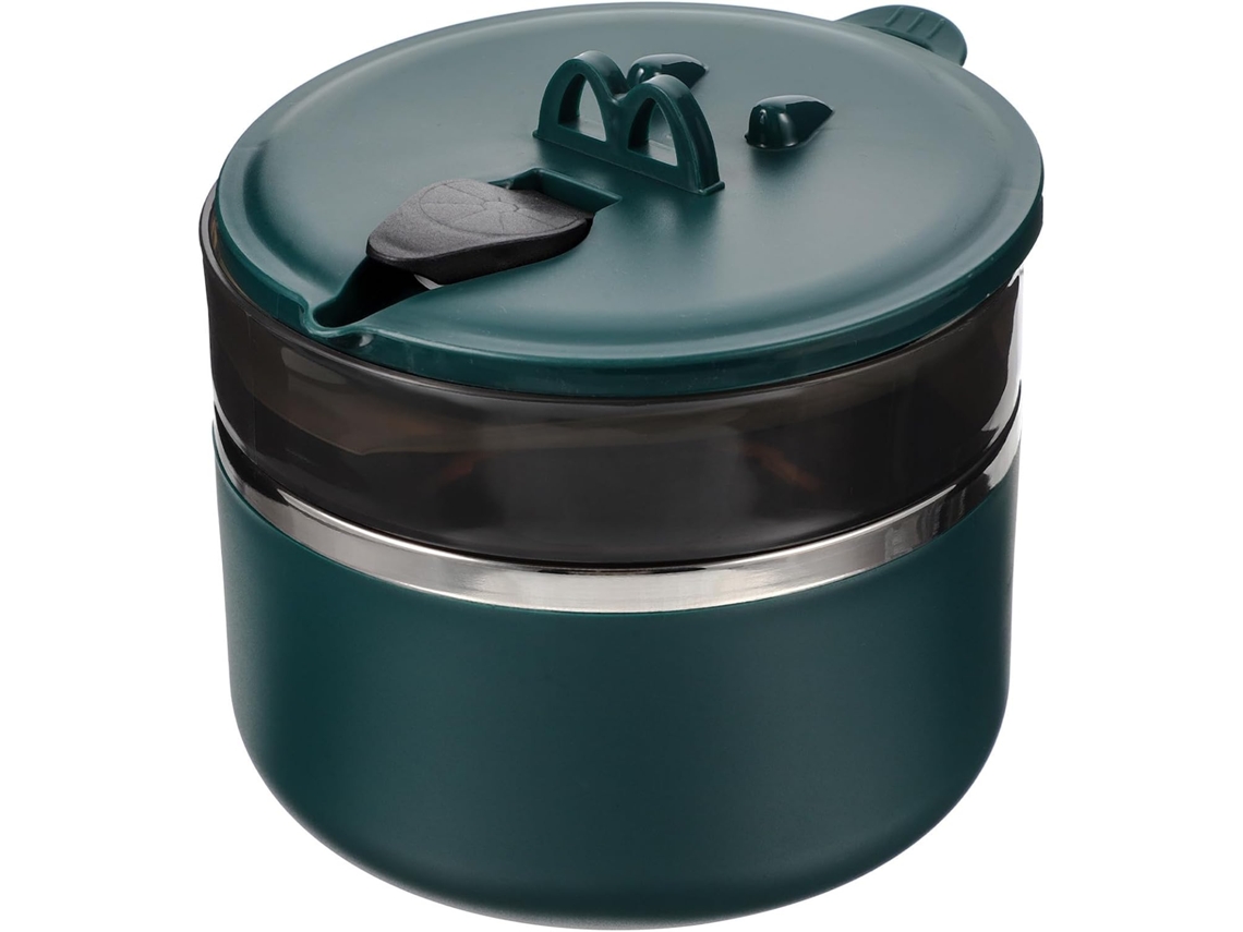 Marmita Bento Em Aço Inoxidável De 1000ml Com Tampa Hermética E Alça Isolada Para Transporte, Ideal Para Trabalho E