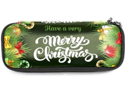 Estojo Lápis Com Tema Natalino E A Inscrição Em Inglês Feliz Natal