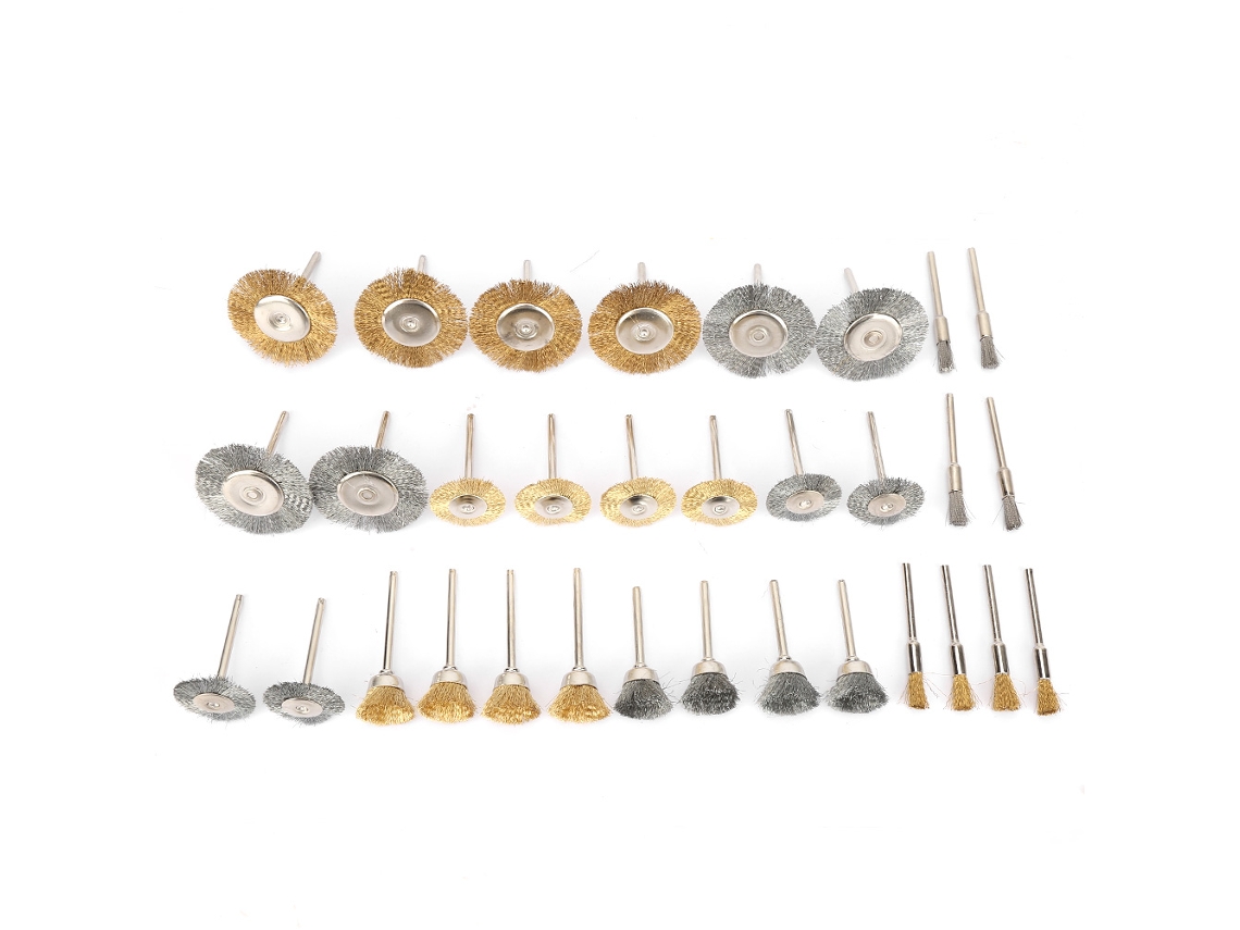 Kit De 32 Rodas De Escova De Aço E Latão Para Polimento - Acessórios De Ferramentas Elétricas