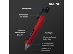 Laxiscreed Detector De Tensão Ac Sem Contato 12v A 1000v Com Luz Led Para Segurança