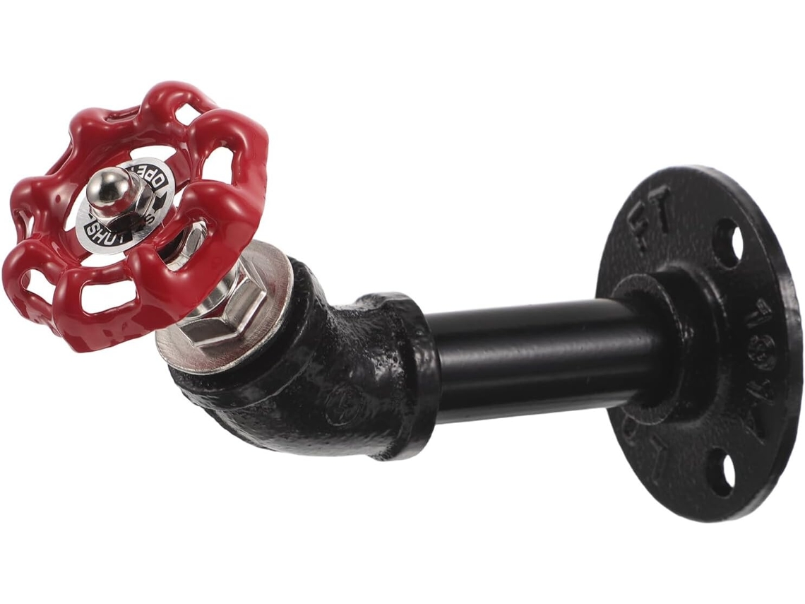 Cabide De Parede Industrial Em Tubo Ferro Com Suporte Reforçado, Estilo Rústico Vintage, Ideal Para Chapéus E Toalhas