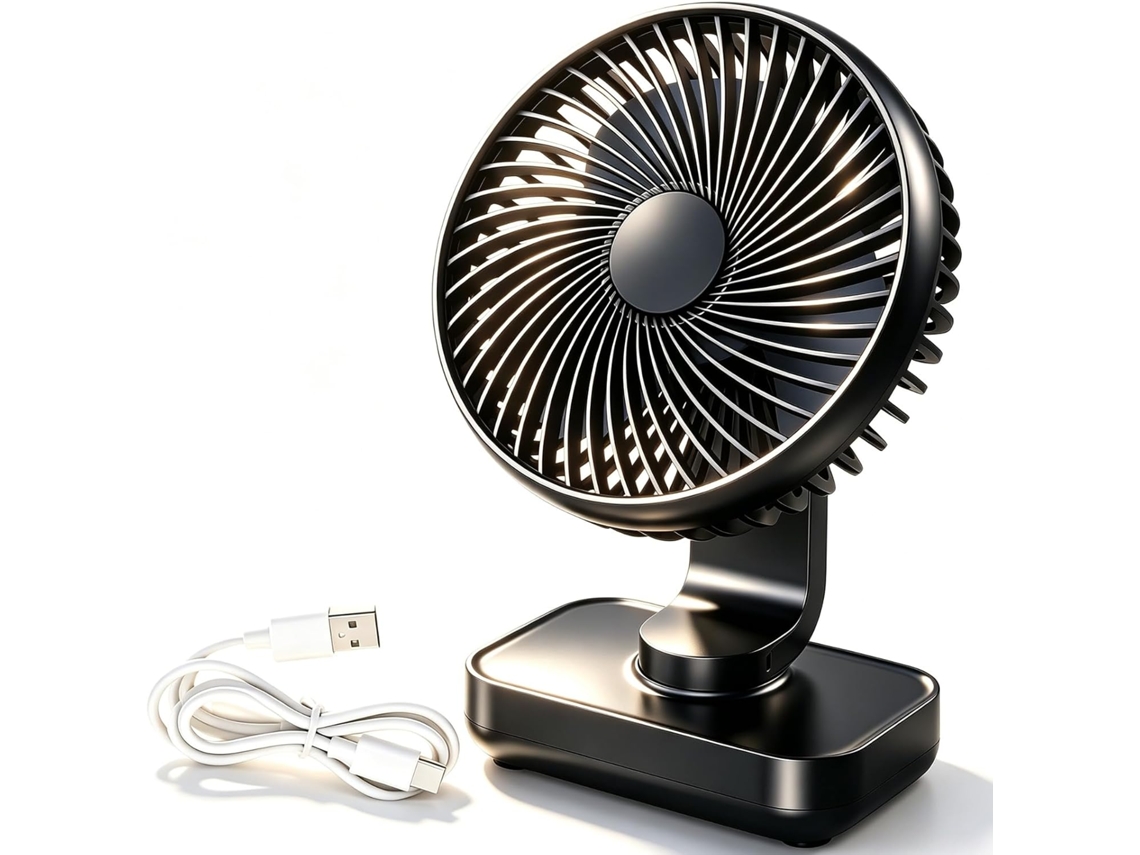 Ventilador De Mesa Sem Hélices, 6 Velocidades, Usb, Portátil,