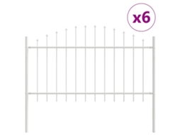 Conjunto 6 Barreira De Jardim Vidaxl Branco Aço Revestido A Pó (170 X 140 Cm)