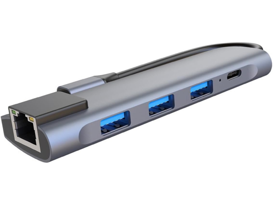 Adaptador Hub Usb-c 1 Em Com Porta De Carregamento Pd 87w E Rede,