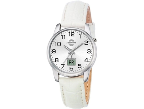 Relógio feminino couro real branco Mtla-10798-42L MASTER TIME
