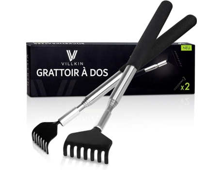 Protetor Corporal Abridor de Coceira de Aço Inoxidável Extensível Preto