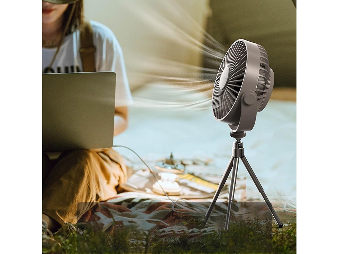 Ventilador de Mesa com Luz e Controle Remoto 2000mah Fasst